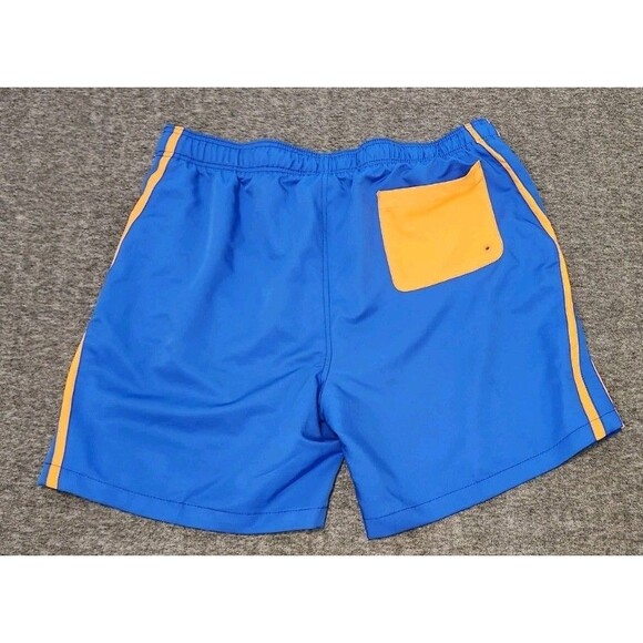 Speedo Swim Trunks UPF 50+ XXL Blue Orange Shorts Mesh Lining Pockets New - Picture 4 of 6